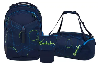 Produktbild von Satch, Schulrucksack-Set MATCH Blue Tech 3-teilig, ab 5. Klasse