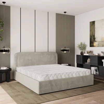 Produktbild von Masseno Polsterbett BENIRA K 200x200 cm, Polsterbett mit Bettkästen -Beige, PAROS 02