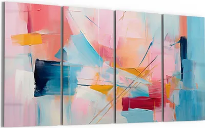Produktbild von DEQORI Glasbild Echtglas 4x30x60 cm 'Choreografie der Farben' Wandbilder XXL groß