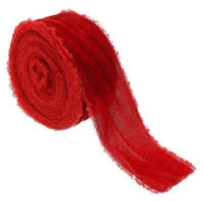 Imagen del producto de Omgoods - Cinta de terciopelo para envoltorios de regalo, 1,5 pulgadas x 3 yardas, color rojo intenso