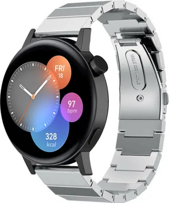 Produktbild von Strap-it Metallarmband - Kompatibel mit Huawei Watch GT 3Armband 42mmHochwertiger EdelstahlHuawei watch strap Armband mit faltschließe für 20mmArmband Silber