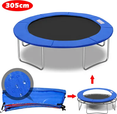 Produktbild von Jopassy Trampolin Randabdeckung 28cm breit 100% UV-beständig Reißfest Wetterbeständig Universell Federabdeckung Randschutz, Blau,Größe:Ø 305cm