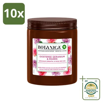 Produktbild von 10 x Botanica by Air Wick Geurkerze - Geranium & Rosen - Vorratspackung - 10 Stücke