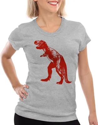 Produktbild von style3 Sheldon Dinosaurier T-Shirt Damen, Farbe:Grau meliert, Größe:L