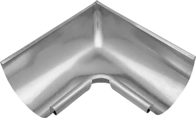 Produktbild von ZAMBELLI Rinnenwinkel 90 Grad (Innenwinkel) verzinkt RG 250 Silber Dachrinnenwinkel mit Wulst innen für Dachrinne halbrund, ohne löten