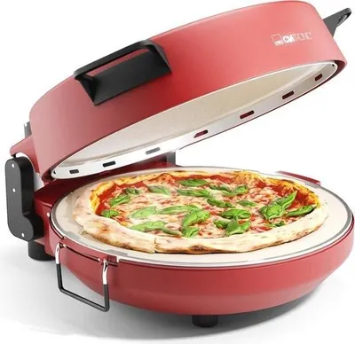 Image de Four à pizza électrique jusqu'à 350 °C | Pour une pizza italienne parfaite à la maison | Pierre à pizza et accessoires inclus