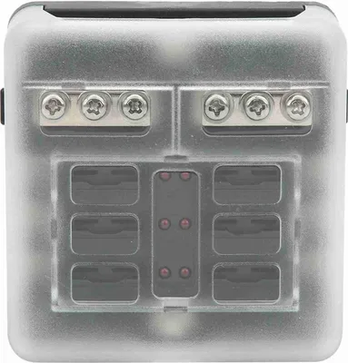 Image de Boîtier de fusibles à 6 voies pour voiture, bateau, distribution électrique, porte-lames, plaque de blocage, 12 V-32 V