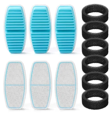 Produktbild von Ersatzfilter und Schwämme für Katzenbrunnen 12er Set