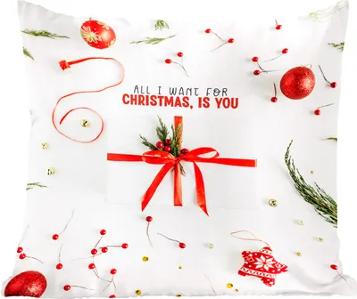 Produktbild von MuchoWow® Zierkissen Sofakissen Wohnzimmer Dekokissen 40x40 cm Winter - Zitat - Rot - Foto Kissen - Schlafzimmer Dekoration