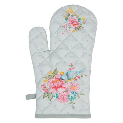 Zdjęcie produktu dla Clayre & Eef rękawica kuchenna 18x30 cm zielone bawełniane kwiaty