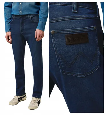 Zdjęcie produktu dla Wrangler | Spodnie jeansowe męskie slim fit, kolor niebieski, rozmiar W33 L32
