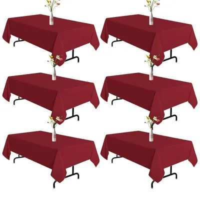 Obrázok produktu pre Obrus obdĺžnikový, červený, 153 x 260 cm, polyester, balenie 6 kusov