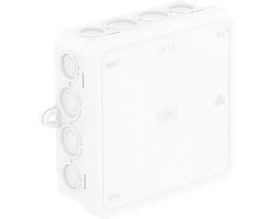 Zdjęcie produktu dla Skrzynka kranowa OBO IP55 A14 HF RW 100x100x38mm biała