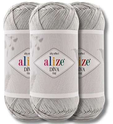 Productafbeelding van Alize 3x 100g Diva Fine wol, effen kleur, geschikt voor haken en breien (168)