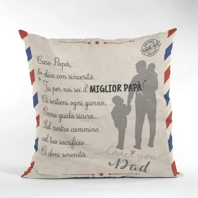 Kissenbezug 40x40 cm für Vatertag, ohne Füllung, Polyester
