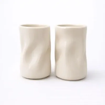 Produktbild von Wave Mokken aus Keramik, 350 ml, beige, 2er-Set, 9 x 8,8 cm