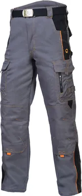 A pair of work pants on a white background.