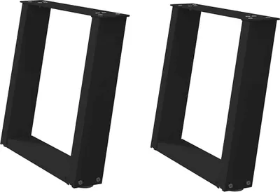 Obrázek produktu pro vidaXL Nohy konferenčního stolku ve tvaru U 2 ks černé 50x(42-43) cm ocelové
