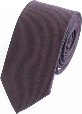 Produktbild von Fabio Farini - 1 Stück Herren Krawatte Rot - verschiedene Rote Männer Schlips in 6cm Schmal (6cm), Dunkelrot Schwarz - Dark Burgundy/Black