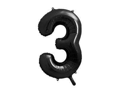 Produktbild von Folienballon Zahl „3“, 86cm, schwarz