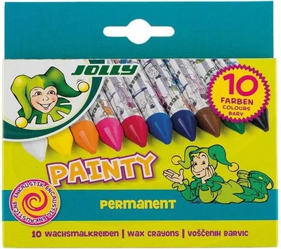 Produktbild von JOLLY Painty Wachsmalkreiden gewickelt, 10er-Kartonetui