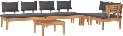 Produktbild von （Robust Möbel） Gartensofa-set - elegantes Design - Sitzgruppe mit Sofa, Tisch - 5 pcs Braun und Grau - Terassenmöbel DEMöbel520998