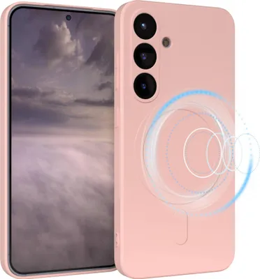 Produktbild von EAZY CASE - Silikonhülle magnetisch für Samsung Galaxy S25, Hülle Silikon, weich stoßfeste Magnet Handyhülle, Schutzhülle mit Kameraschutz, TPU Bumper in Rosa