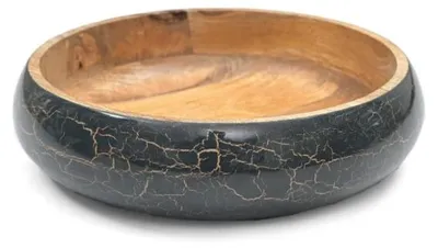 Immagine prodotto di Only Natural – Ciotola in legno – Nero / Oro – 29 × 29 × 8,5 cm