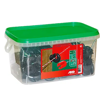 Produktbild von 100 Ringisolatoren schwarz inkl. Einschraubhilfe Weidezaun Zubehör Zaunzubehör
