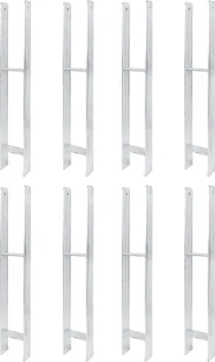 Produktbild von Alberts 8 x H-Pfostenträger, 111x800 mm, Materialstärke 6 mm, Tiefe 60 mm, feuerverzinkt
