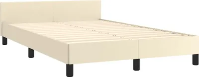 Produktbild von vidaXL Bettgestell mit Kopfteil ohne Matratze Creme 120x200 cm