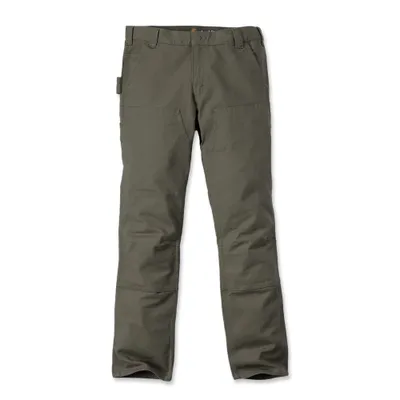 Zdjęcie produktu dla Carhartt 103340 Stretch Duck Double Front Dungarees With Straight Cut For Men - Tarmac - Rozmiar W34/L30