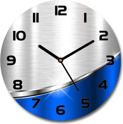 Immagine prodotto di Orologio da parete in vetro 30fi, quadro in vetro, orologio in vetro temperato - lancette nere - Astrazione metallica