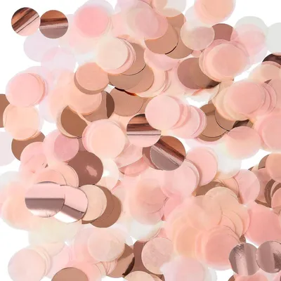 Produktbild von Konfettiringe für runde Tische, rosa-goldene Papierstreusel, 2,5 cm, für Ballons, Babyparty-Dekoration, Jubiläumsfeier (50 g)