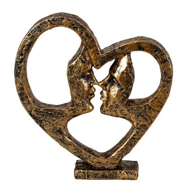 Produktbild von Skulptur Ewige Liebe Gold Liebende Gesichter 21 cm