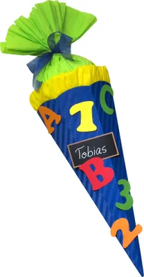 Produktbild von Schultüte Bastelset Schultüte ABC blau