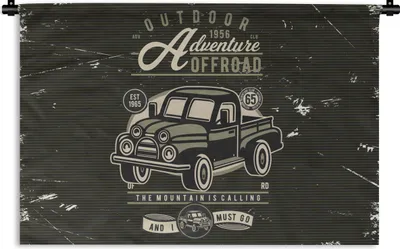 Produktbild von MuchoWow® Wandteppich Wandbehang Auto - Oldtimer - Briefe 60x40 cm Tapisserie Dekoration Wandtuch - Wanddekorationen