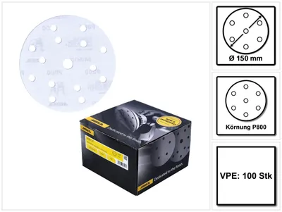 Produktbild von Mirka BASECUT Schleifscheiben 150 mm P800 100 Stk. ( 2261109981 ) Grip 15 Loch