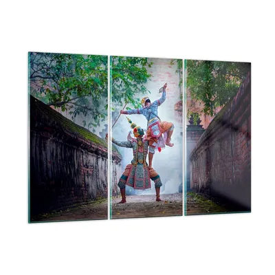 Produktbild von Bilder auf glas - Krieger Schwert - 105x70cm - Glasbilder - Wandbilder - Kunstdruck - zum Aufhängen bereit - Wanddekoration aus Glas - Glas Bilder - Wandbild auf Glas - 3 Teile - GCE105x70-4116