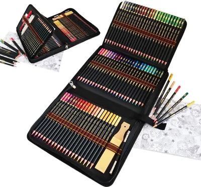 Image de Majoart 95 Crayons de couleur Set de crayons à dessin Premium Porte-plume