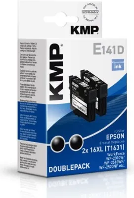 Produktbild von KMP E141D, Schwarz, Tinte auf Pigmentbasis, 28 ml, 2 Stück(e), 500 Seiten, Multipack