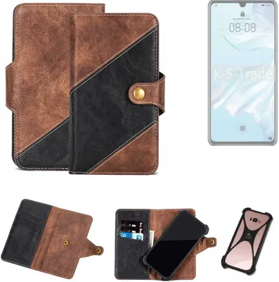 Produktbild von K-S-Trade Handyhülle Schutzhülle Bookstyle Case kompatibel mit Huawei P30 Lite Klapphülle Cover Hülle Schutztasche 1x