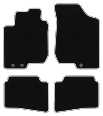 Produktbild von Fußmatten Automatten Velours Schwarz/Silber für Kia Cee`d I 2006-2012 Set 4-tlg