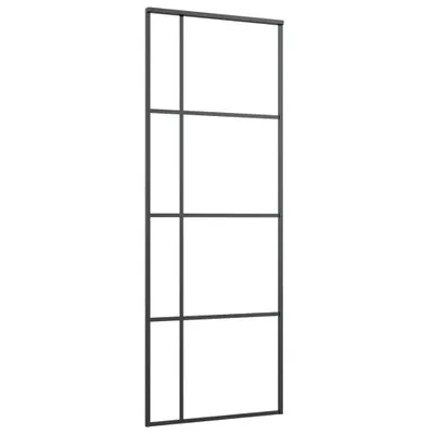 Produktbild von vidaXL Schiebetür ESG-Glas und Aluminium 76x205 cm Schwarz