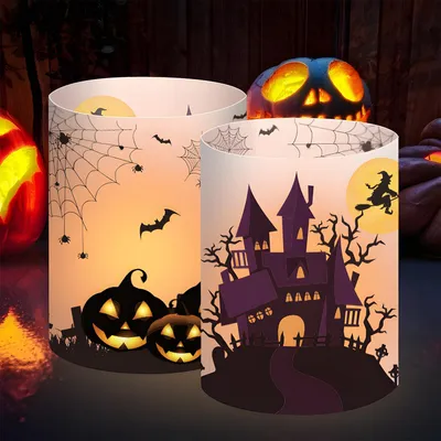 Obrázek produktu pro 16 svícnů na stůl, dekorace na Halloween, svíčky jako dekorace na Halloween