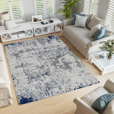 Produktbild von Conceptum Hypnose, Woopamuk167, Teppich (140 x 220), 70 % BAUMWOLLE / 30 % POLYESTER, Blau, 140 x 220 cm