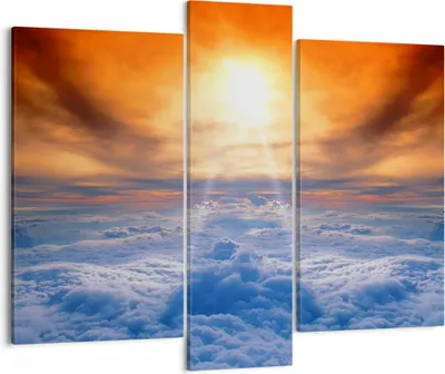 Produktbild von Bild auf Leinwand - Leinwandbild - Himmel Wolken Sonnenstrahlen - 95x80cm - Wand Bild - Wanddeko - Leinwanddruck - Bilder - Kunstdruck - Wanddekoration - Leinwand bilder - Wandkunst - CB95x80-0343