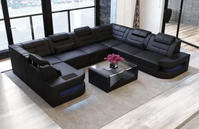 Produktbild von Wohnlandschaft Como – Sofa mit Licht Echtleder