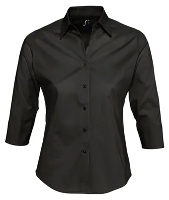 Produktbild von SOLS Damen Effect Bluse / Arbeitsbluse, 3/4-Ärmel LT432 (M) (Schwarz)