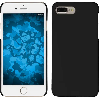 Produktbild von PhoneNatic Case kompatibel mit Apple iPhone 7 Plus / 8 Plus - Hülle schwarz gummiert Hard-case + 2 Schutzfolien